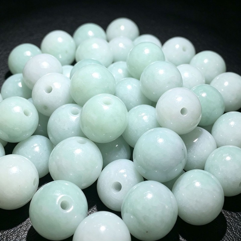 Beading - 10개입 천연 옥 에메랄드 13mm 원형