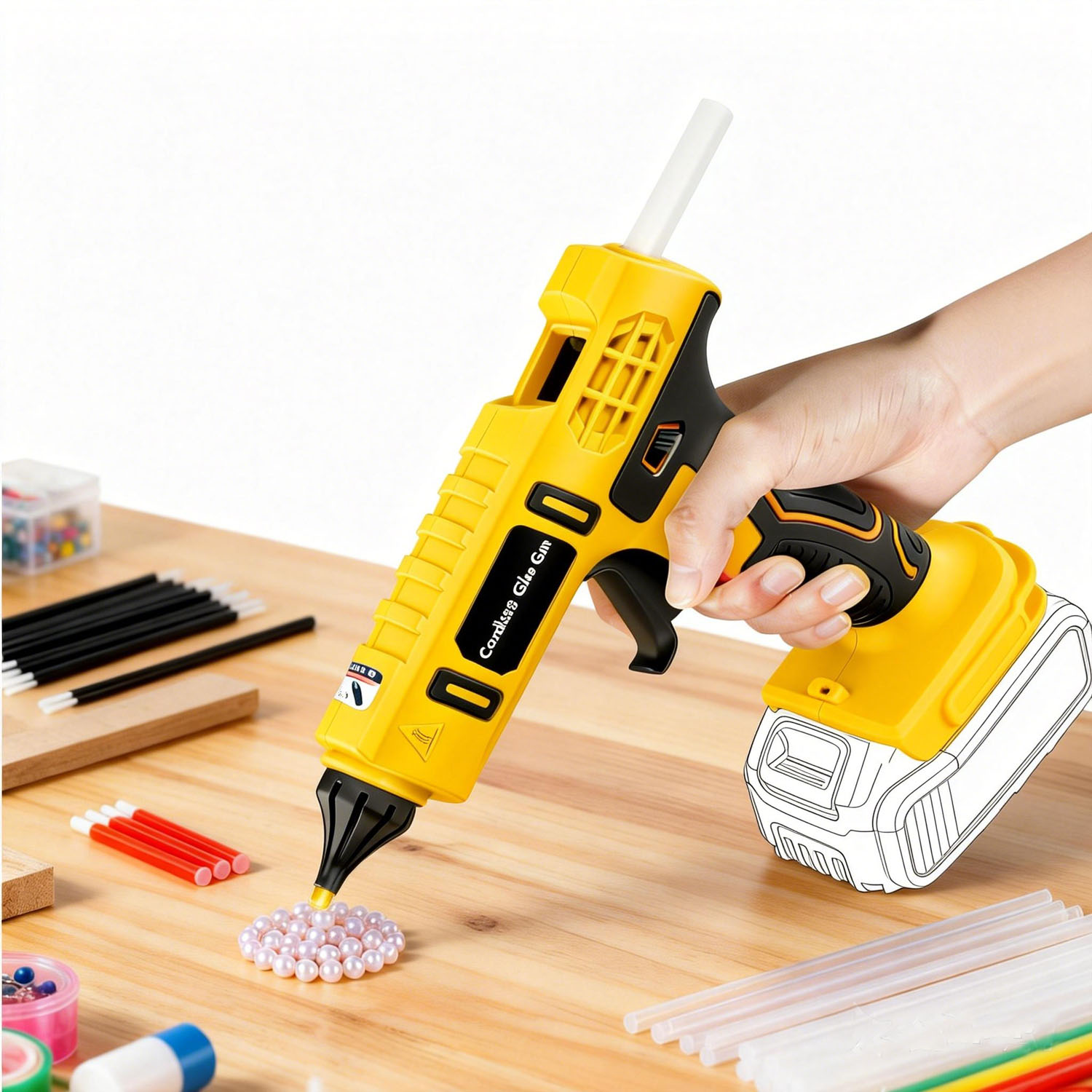 Hot Melt Glue Gun Cordless - 데월트 20V 배터리용 100W 무선 핫