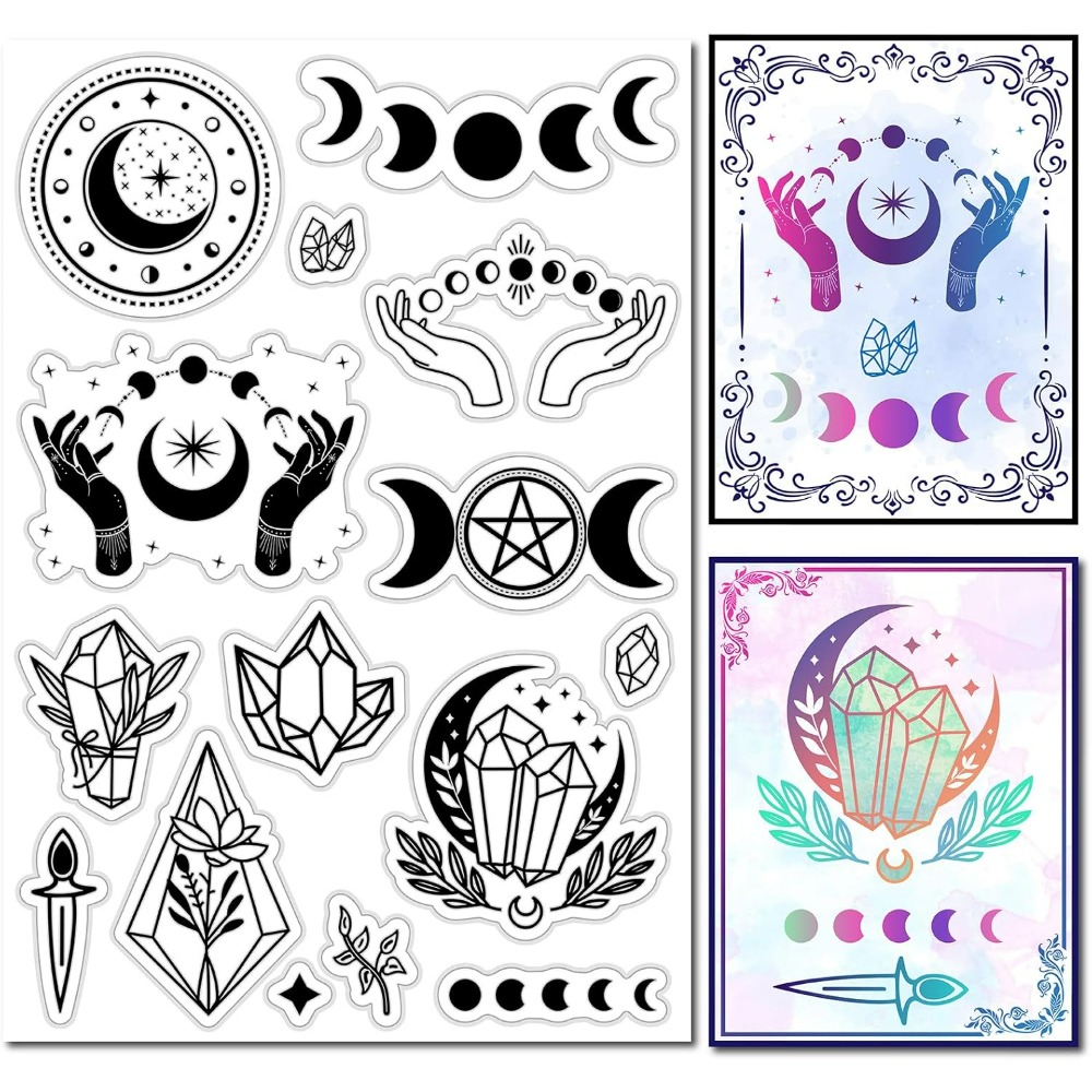 Clear Silicone Stamps For Card Making - 달의 위상 크리스탈 고무 스탬프 매직