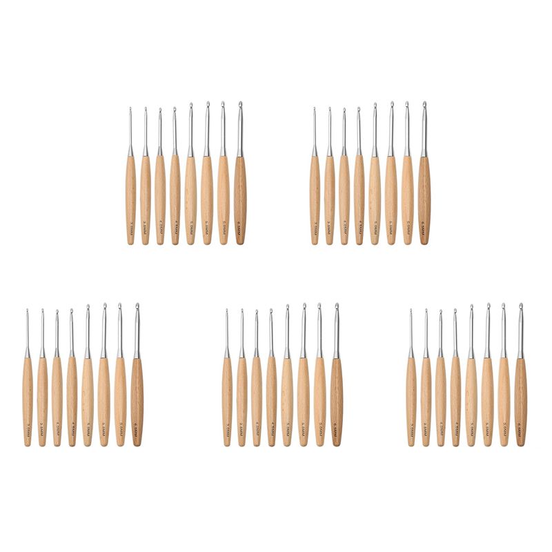 Wooden Crochet Hooks Ergonomic Handle - M12K-40개 세트, 3.0mm~6.5mm 크기의 나무 손잡이
