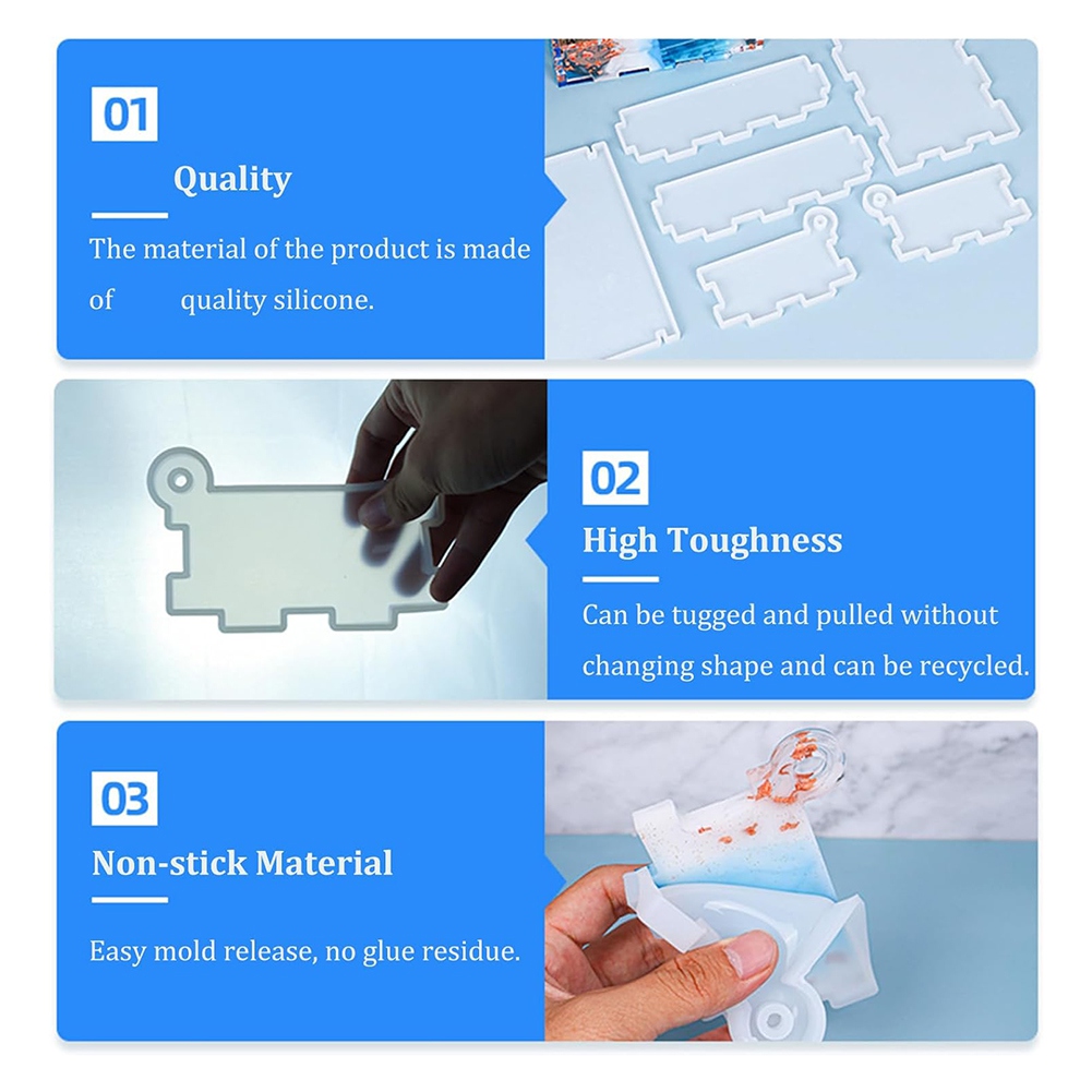 Silicone Epoxy Resin Molds Set - A98E-레진 몰드 실리콘, 뚜껑이 있는 수납함용