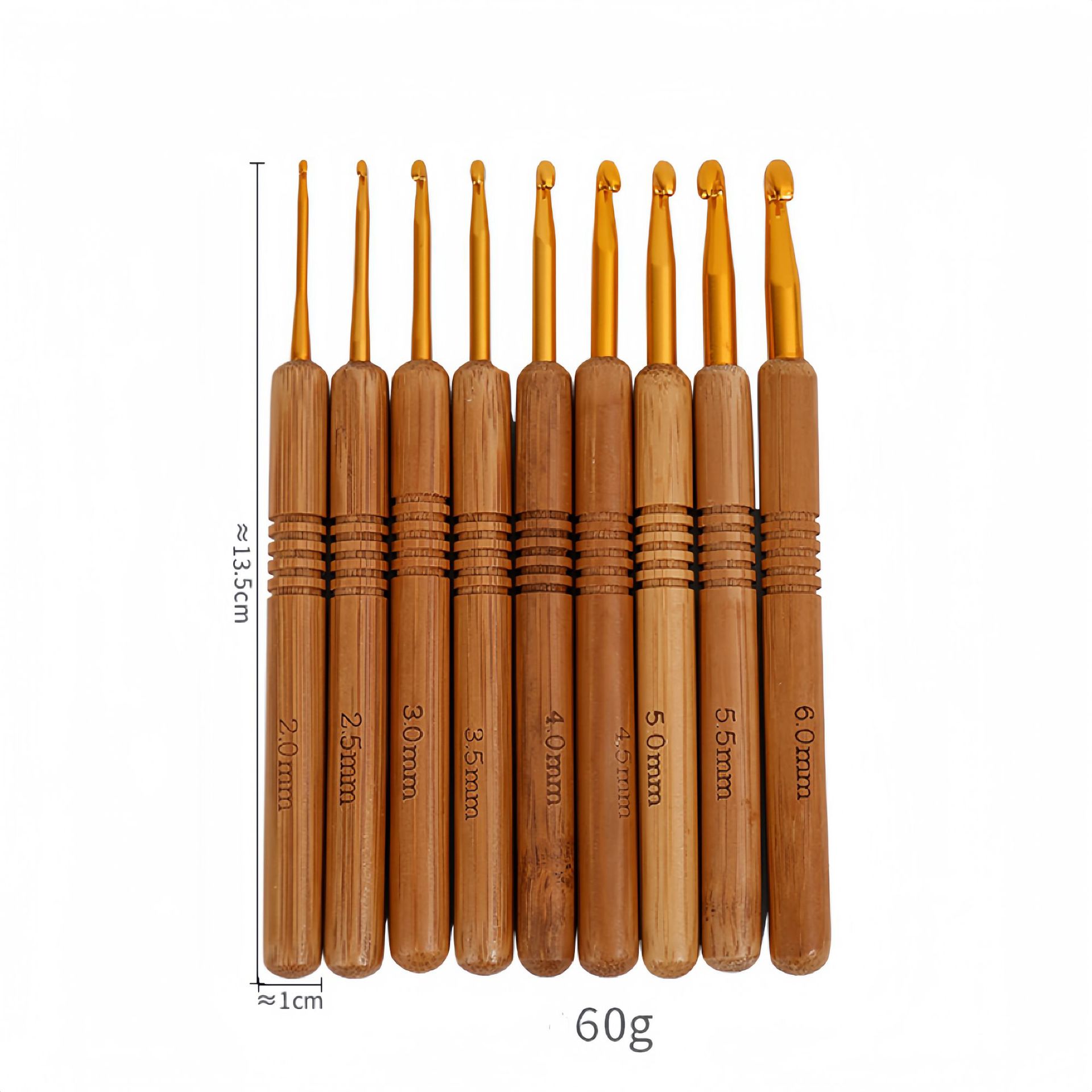 Wooden Crochet Hooks Ergonomic Handle - 대나무 손잡이가 달린 인체공학적 디자인의 크로셰