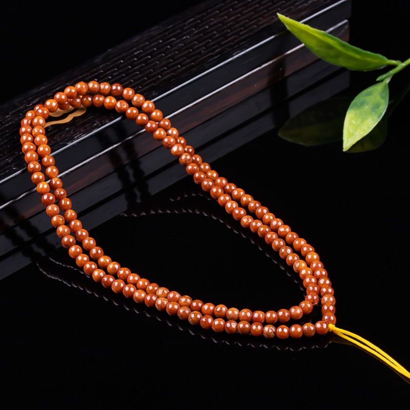 Beading - 최상급 천연 붉은색 옥 비즈 체인,