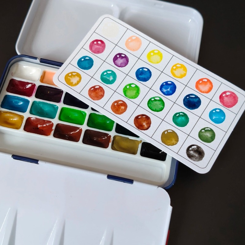 루벤스 24색 1ml 고체 수채 물감 세트, 휴대용 수 - Watercolor Paint Set Solid Pigment 리뷰 및 가격