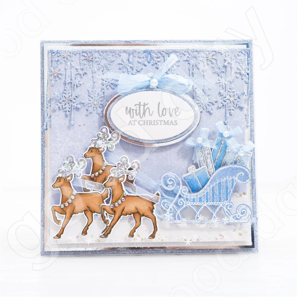 새로운 크리스마스 엘크 눈송이 화환 금속 커팅 다이 실 - Clear Silicone Stamps For Card Making 리뷰 및 가격