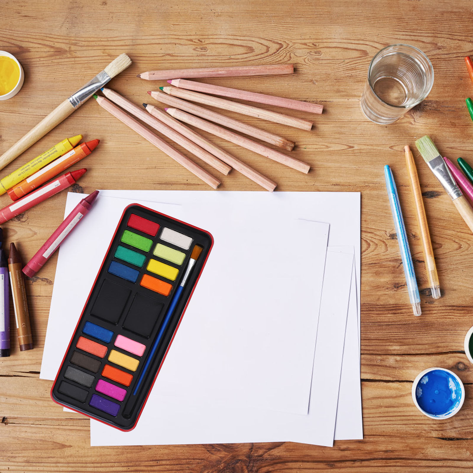 18가지 색상의 수채 물감 세트, 휴대용 여행용 키트로 - Watercolor Paint Set Solid Pigment 리뷰 및 가격