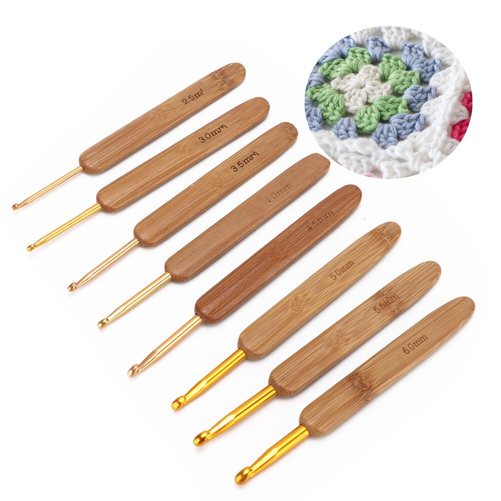 8개 세트, 2.5~6mm 크기의 크로셰 바늘, 금색  - Wooden Crochet Hooks Ergonomic Handle 리뷰 및 가격