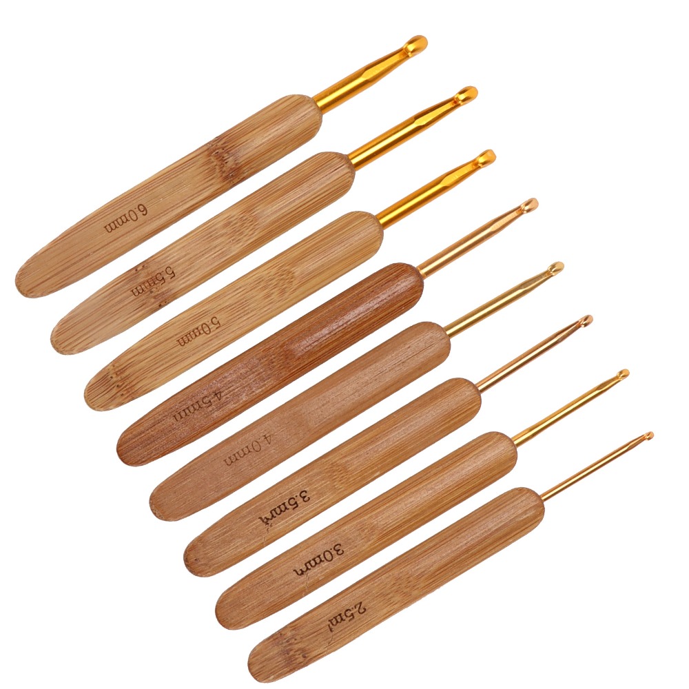 8개 세트, 2.5~6mm 크기의 크로셰 바늘, 금색  - Wooden Crochet Hooks Ergonomic Handle 리뷰 및 가격