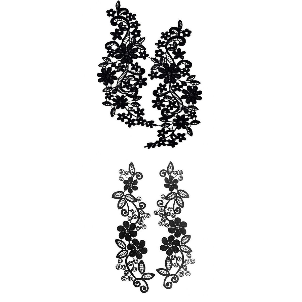 검은색 레이스 장식 2쌍과 바느질용 장식 2개 (마감  - Sewing 리뷰 및 가격