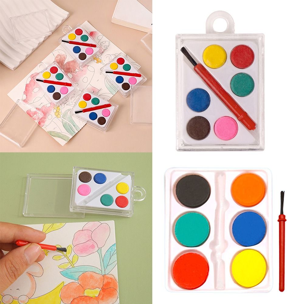 휴대용 페인트 브러시와 수채 물감 세트, 6가지 색상의 - Watercolor Paint Set Solid Pigment 리뷰 및 가격