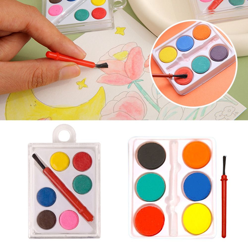 휴대용 페인트 브러시와 수채 물감 세트, 6가지 색상의 - Watercolor Paint Set Solid Pigment 리뷰 및 가격