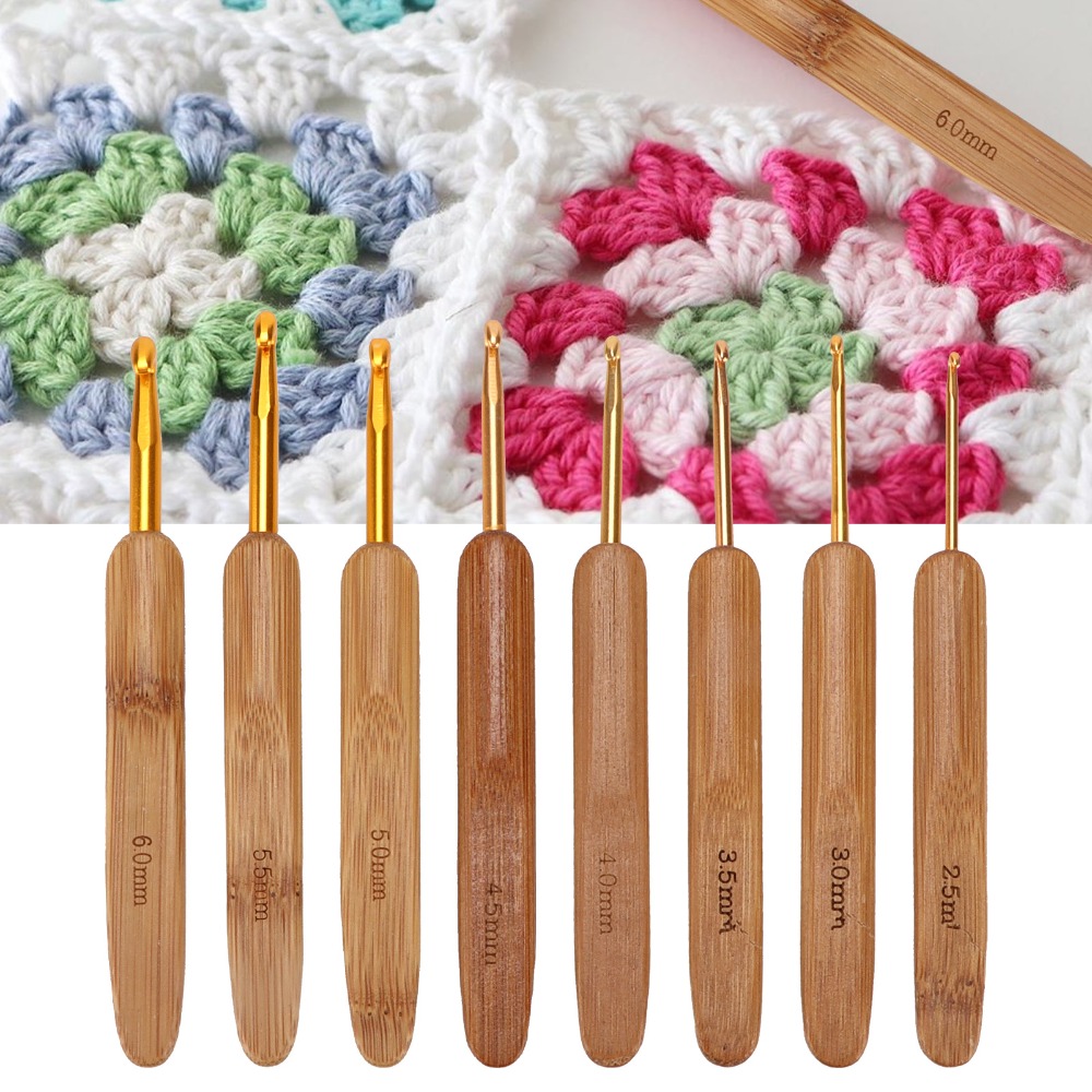 8개 세트, 2.5~6mm 크기의 크로셰 바늘, 금색  - Wooden Crochet Hooks Ergonomic Handle 리뷰 및 가격
