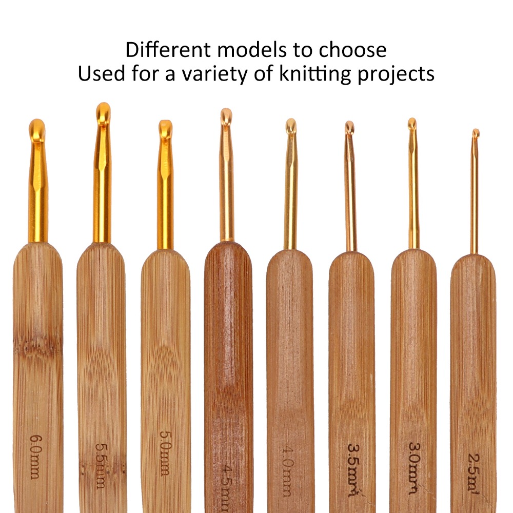 8개 세트, 2.5~6mm 크기의 크로셰 바늘, 금색  - Wooden Crochet Hooks Ergonomic Handle 리뷰 및 가격
