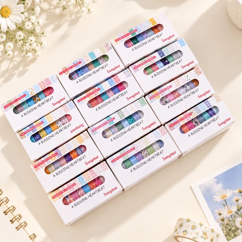 10개들이 플로럴 파스텔 색상의 와시 테이프, 8mm, - Scrapbooking 리뷰 및 가격