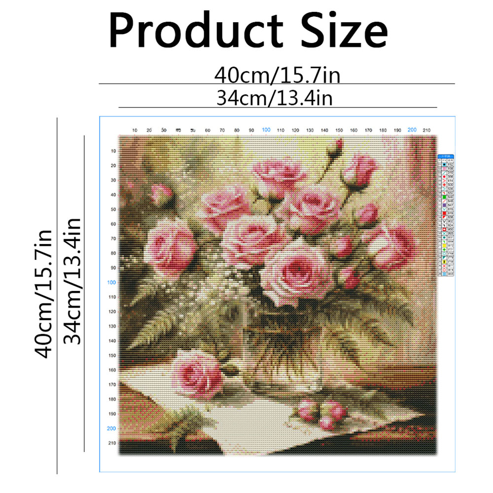 HUACAN 크로스 스티치 키트 장미 꽃 자수 세트 플 - Cotton Embroidery Thread Skeins 리뷰 및 가격