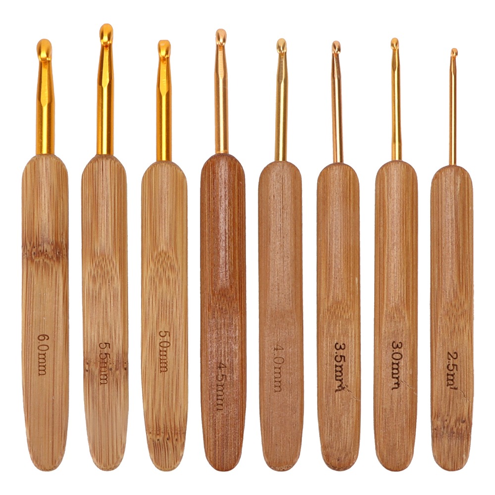 인체공학적 디자인의 2.5~6mm 크기 코바늘 8개 세 - Wooden Crochet Hooks Ergonomic Handle 리뷰 및 가격