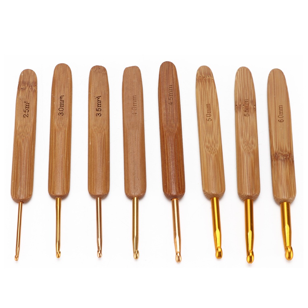 인체공학적 디자인의 2.5~6mm 크기 코바늘 8개 세 - Wooden Crochet Hooks Ergonomic Handle 리뷰 및 가격