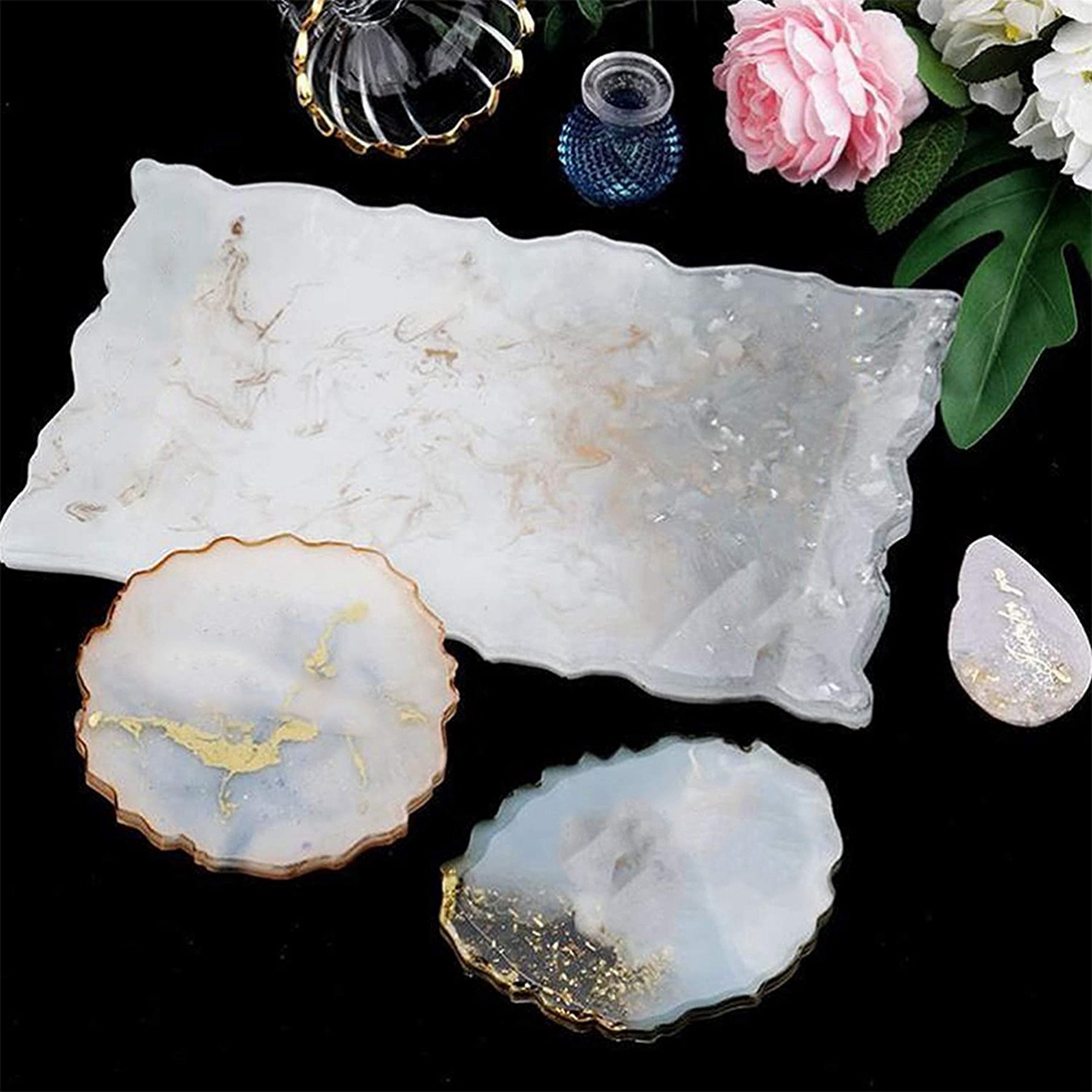 4 조각 트레이 실리콘 몰드 키트 DIY 공예품을위한  - Silicone Epoxy Resin Molds Set 리뷰 및 가격