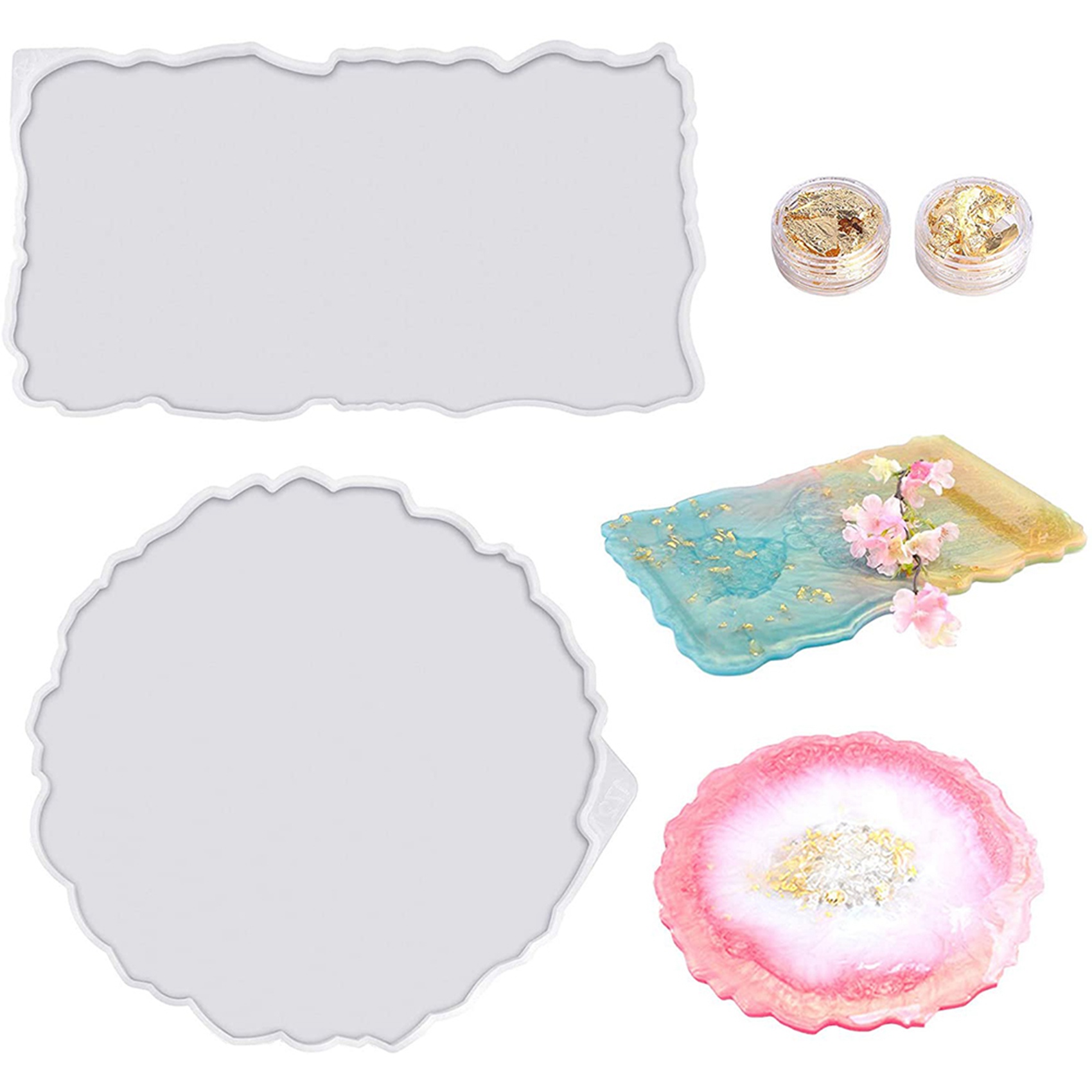 4 조각 트레이 실리콘 몰드 키트 DIY 공예품을위한  - Silicone Epoxy Resin Molds Set 리뷰 및 가격