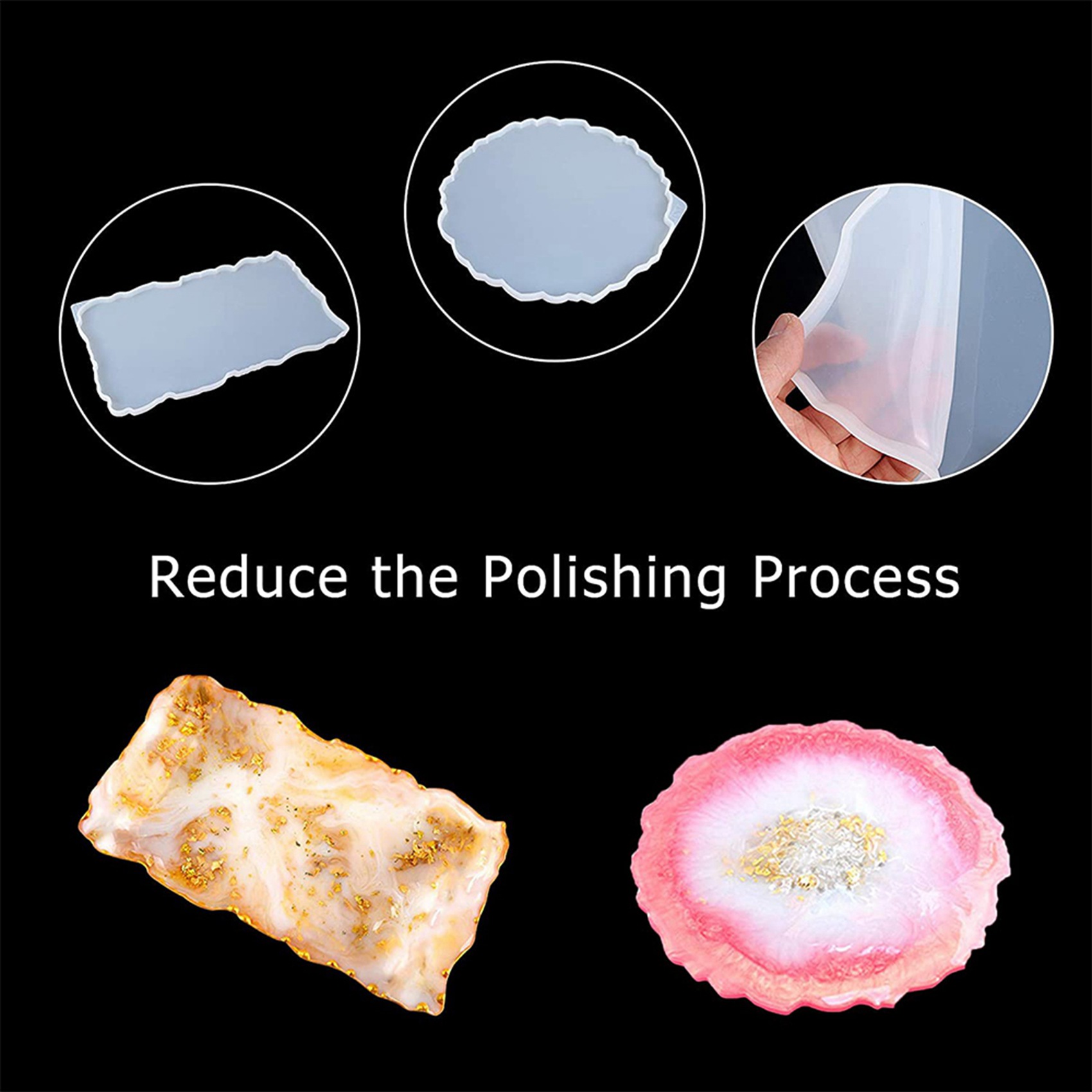 4 조각 트레이 실리콘 몰드 키트 DIY 공예품을위한  - Silicone Epoxy Resin Molds Set 리뷰 및 가격