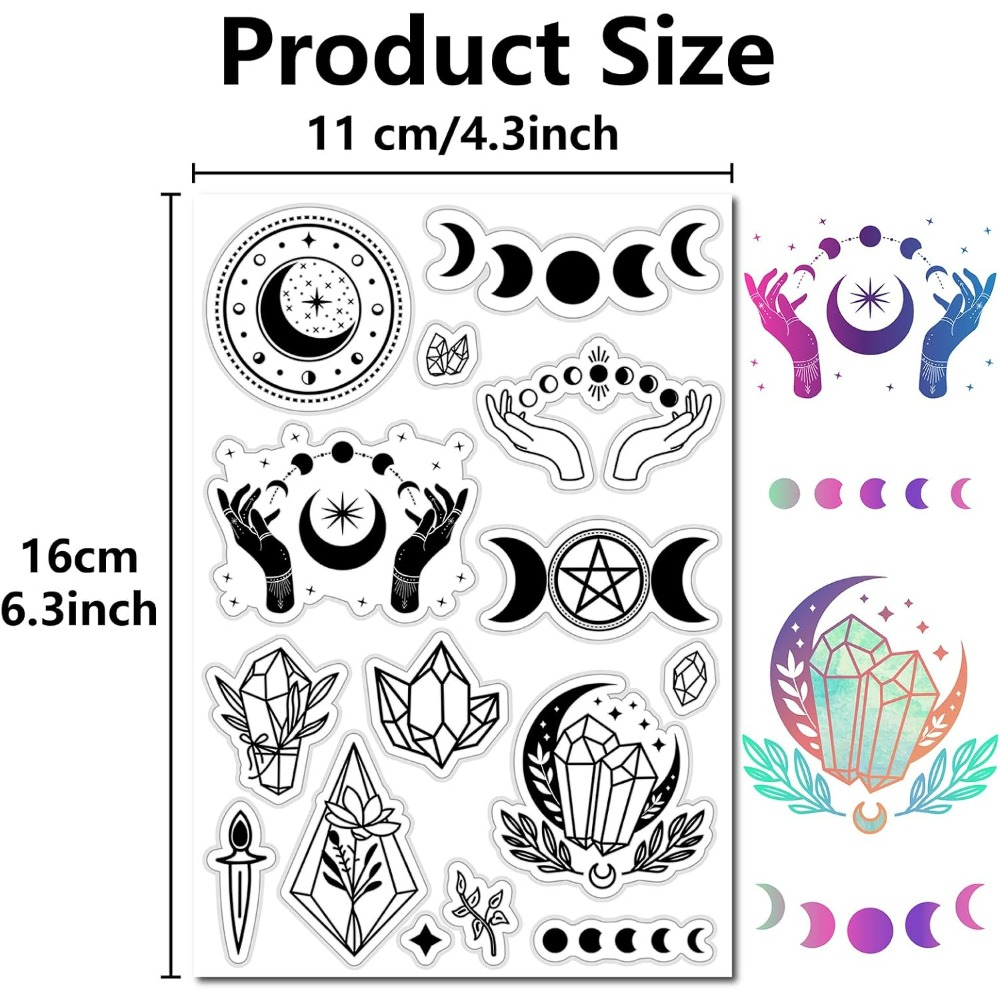 달의 위상 크리스탈 고무 스탬프 매직 핸즈 스타 빈티지 - Clear Silicone Stamps For Card Making 리뷰 및 가격