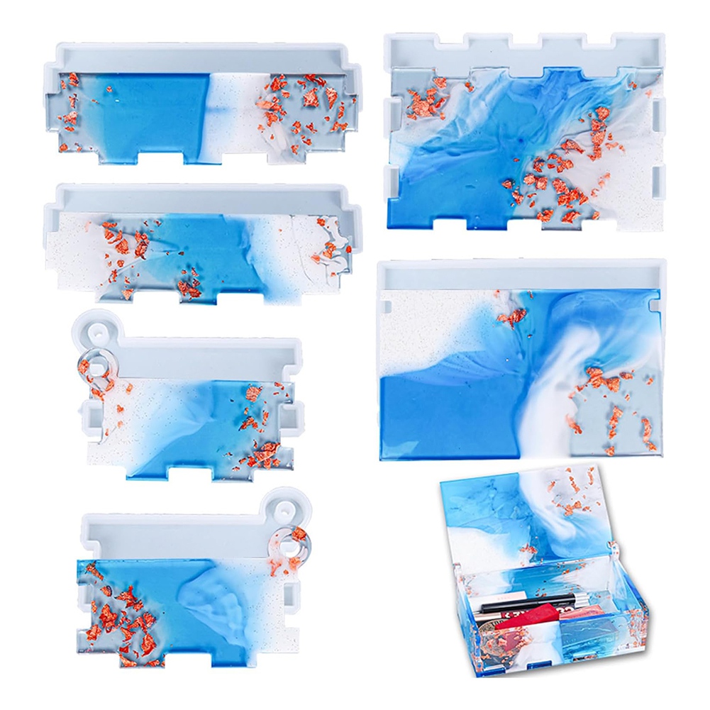 A98E-레진 몰드 실리콘, 뚜껑이 있는 수납함용 실리 - Silicone Epoxy Resin Molds Set 리뷰 및 가격